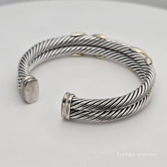 David Yurman Armreif Armband 14KT Gold und Silber