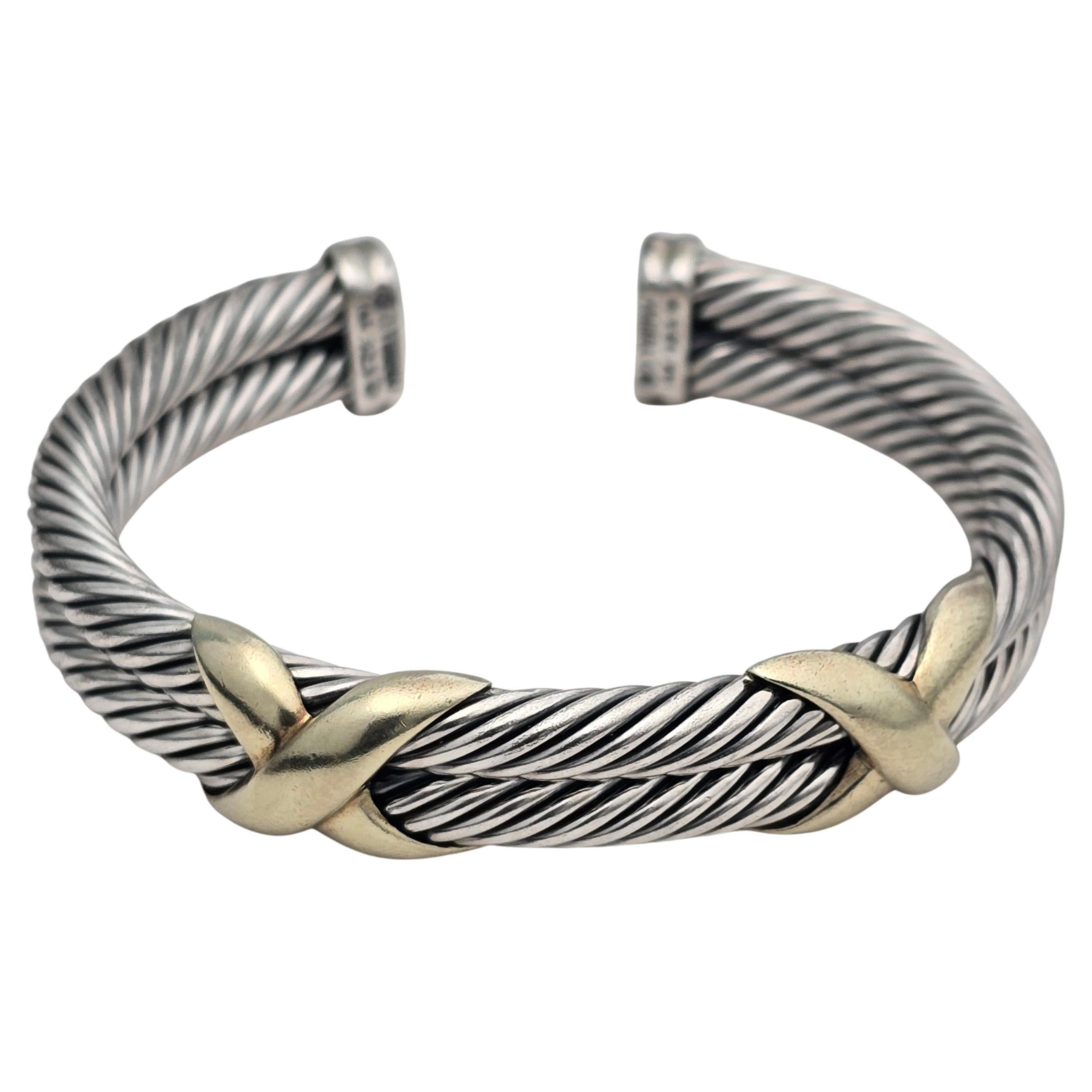 David Yurman bangle bracelet 14KT gold and silver