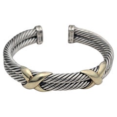 David Yurman bangle bracelet 14KT gold and silver