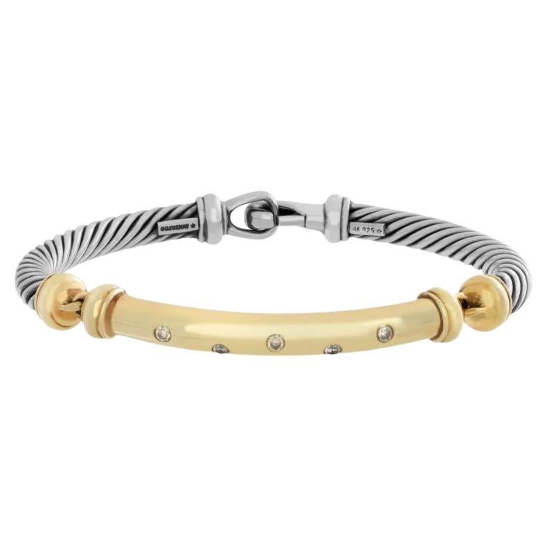 David Yurman Bangle in 18k Yellow Gold and Sterling Silver at 1stDibs