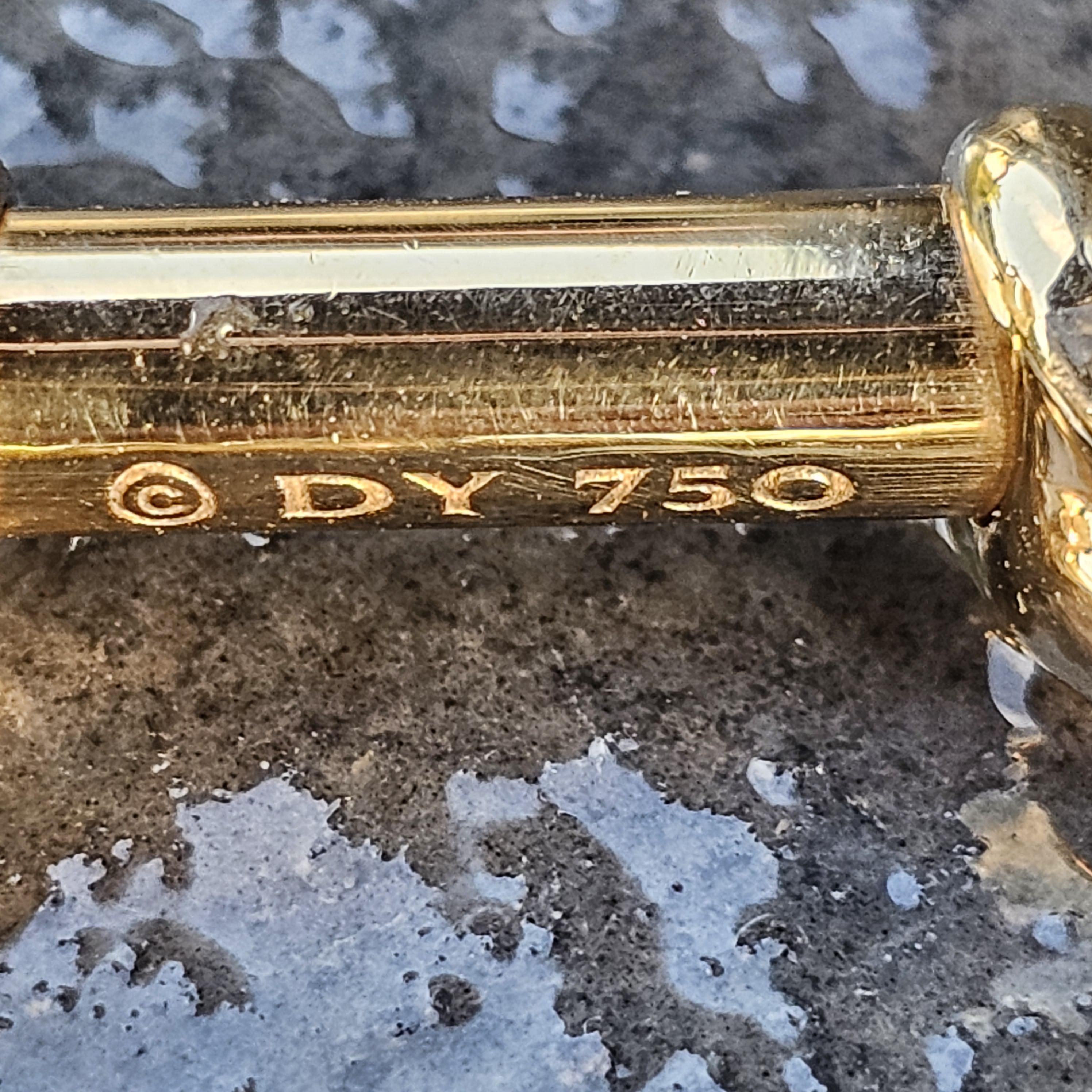 David Yurman Barrel Maritime Ring 18k Yellow Gold Cable Bar 13.8g ~sz 10.5 en vente 6