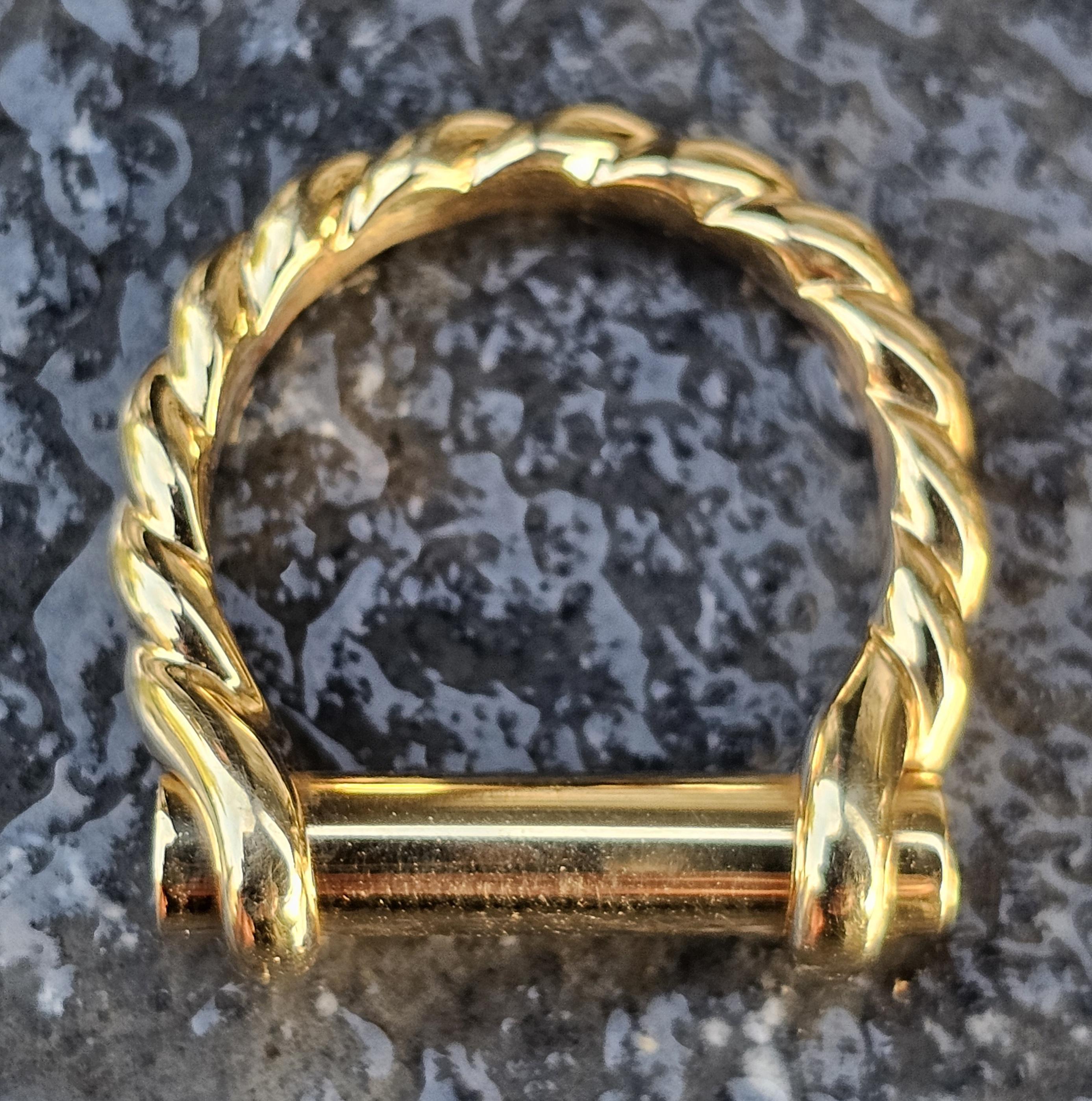 David Yurman Barrel Maritime Ring 18k Yellow Gold Cable Bar 13.8g ~sz 10.5 Pour femmes en vente