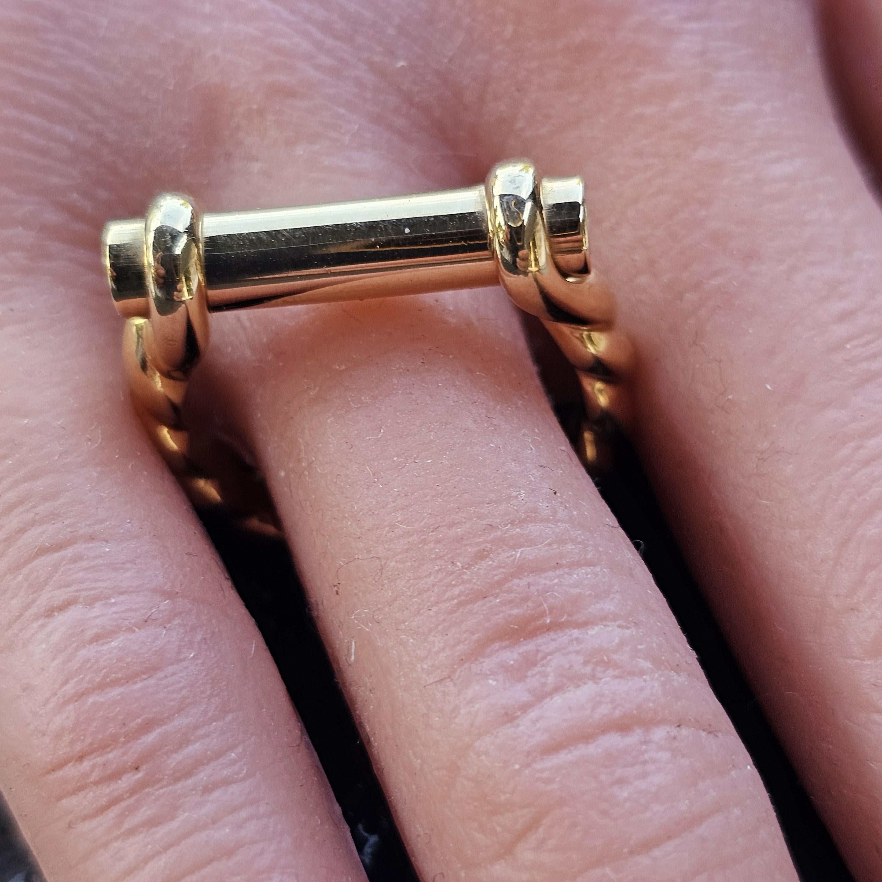 David Yurman Barrel Maritime Ring 18k Yellow Gold Cable Bar 13.8g ~sz 10.5 en vente 2
