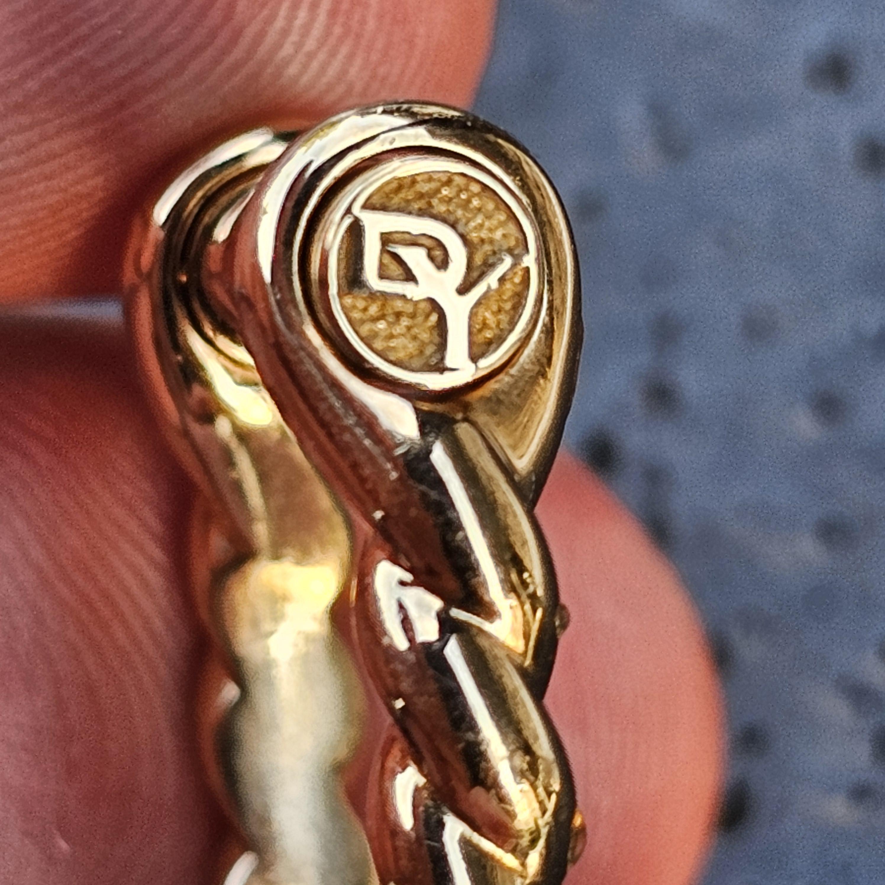 David Yurman Barrel Maritime Ring 18k Yellow Gold Cable Bar 13.8g ~sz 10.5 en vente 5