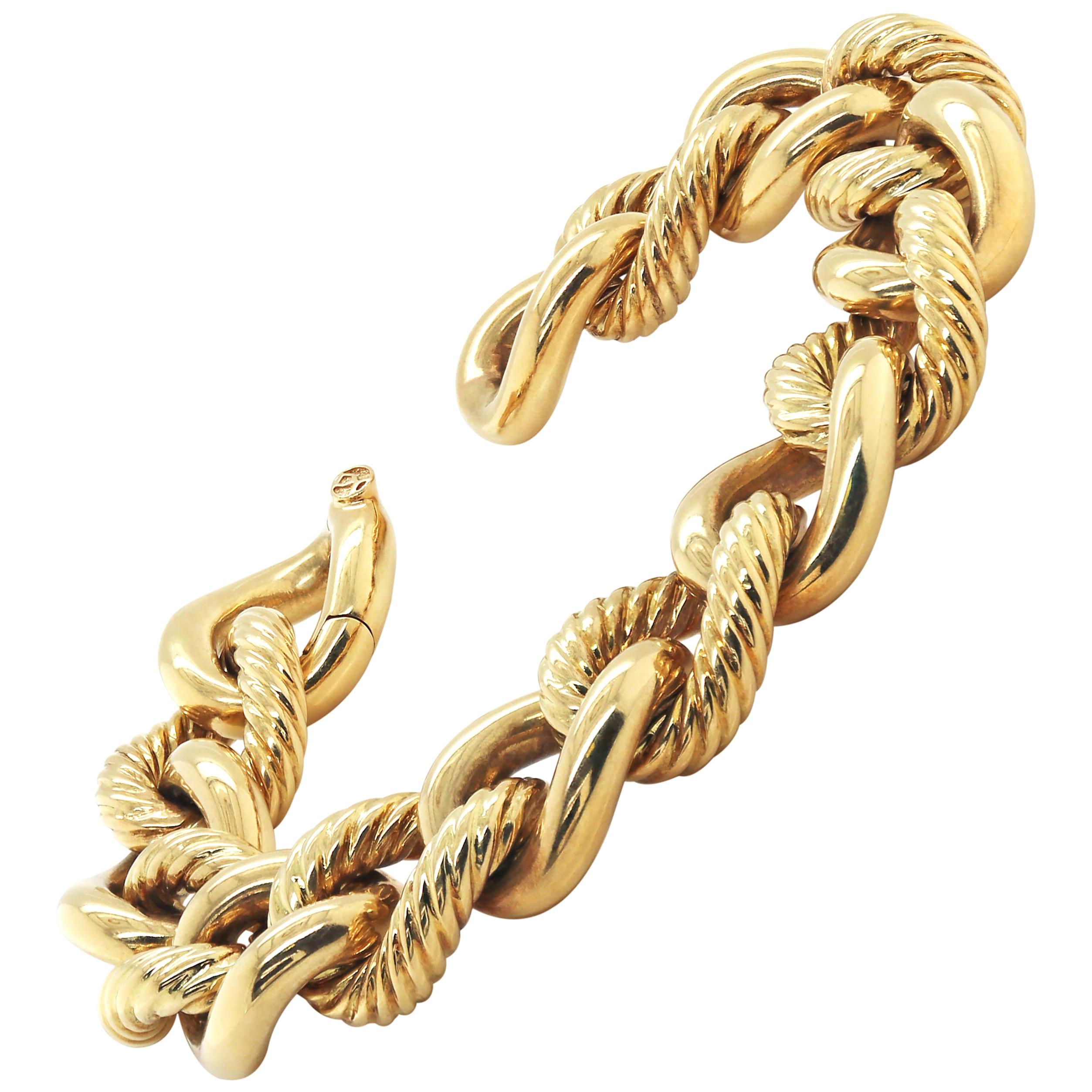 David Yurman 'Belmont' Curb Link 18 Carat Yellow Gold Bracelet