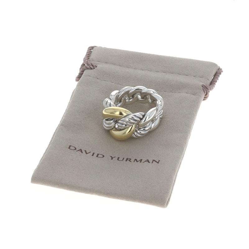 Women's David Yurman Belmont Curb Link Band Sterling 925 Yellow Gold 18k Ring