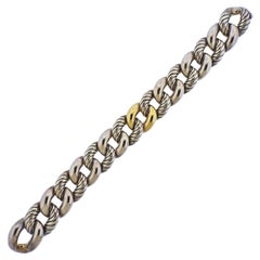 David Yurman Belmont Curb Link Gold Silver Bracelet