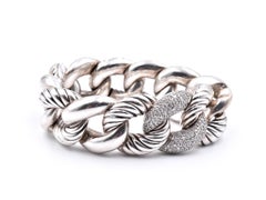 David Yurman “Belmont” Curb Link with Diamonds Bracelet
