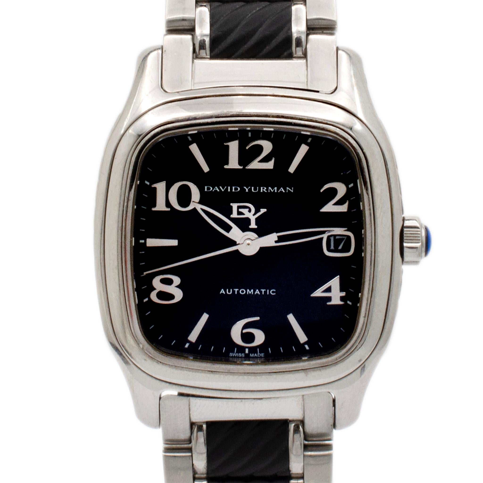 Marke: David Yurman

Geschlecht: Unisex

Metalltyp: Rostfreier Stahl

Gewicht: 105,50 Gramm

Edelstahl Schweizer David Yurman Uhr mit original Box. Die Marke 
