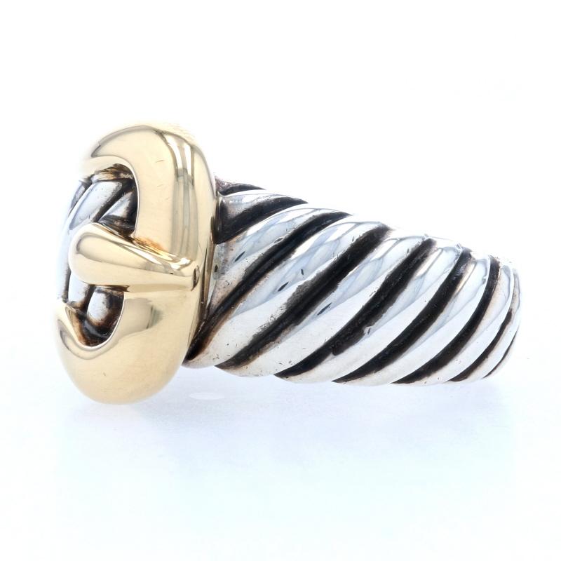 David Yurman Belt Band Ring, Sterling Silver & 18k Yellow Gold 2