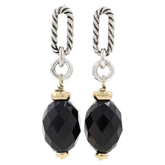 David Yurman Bijoux Figaro Orecchini a goccia in onice - Sterlina 925 e oro giallo 18k