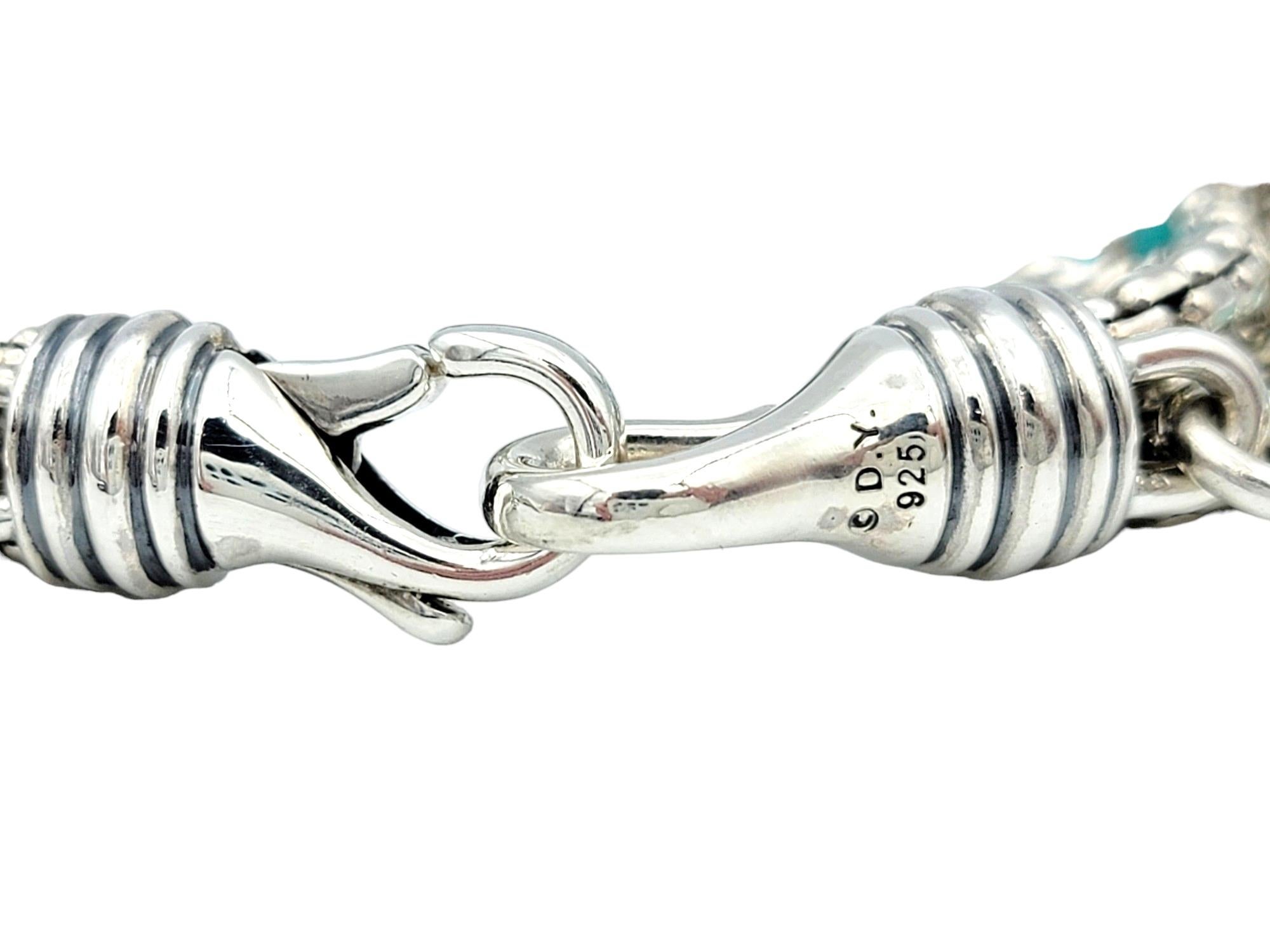 David Yurman Bijoux Multi-Strand Sterling Silver Bracelet with Gemstones  2