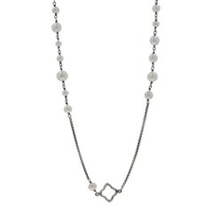 David Yurman Bijoux Quatrefoil Pearl Station Necklace 47 1/2" - Sterling 925
