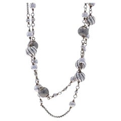 David Yurman Bijoux Station Halskette 48" - Sterlingsilber 925 Box Kette