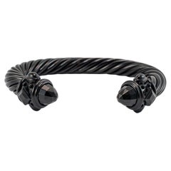 David Yurman Black Aluminium 10MM Medium Renaissance Classic Cable Bracelet