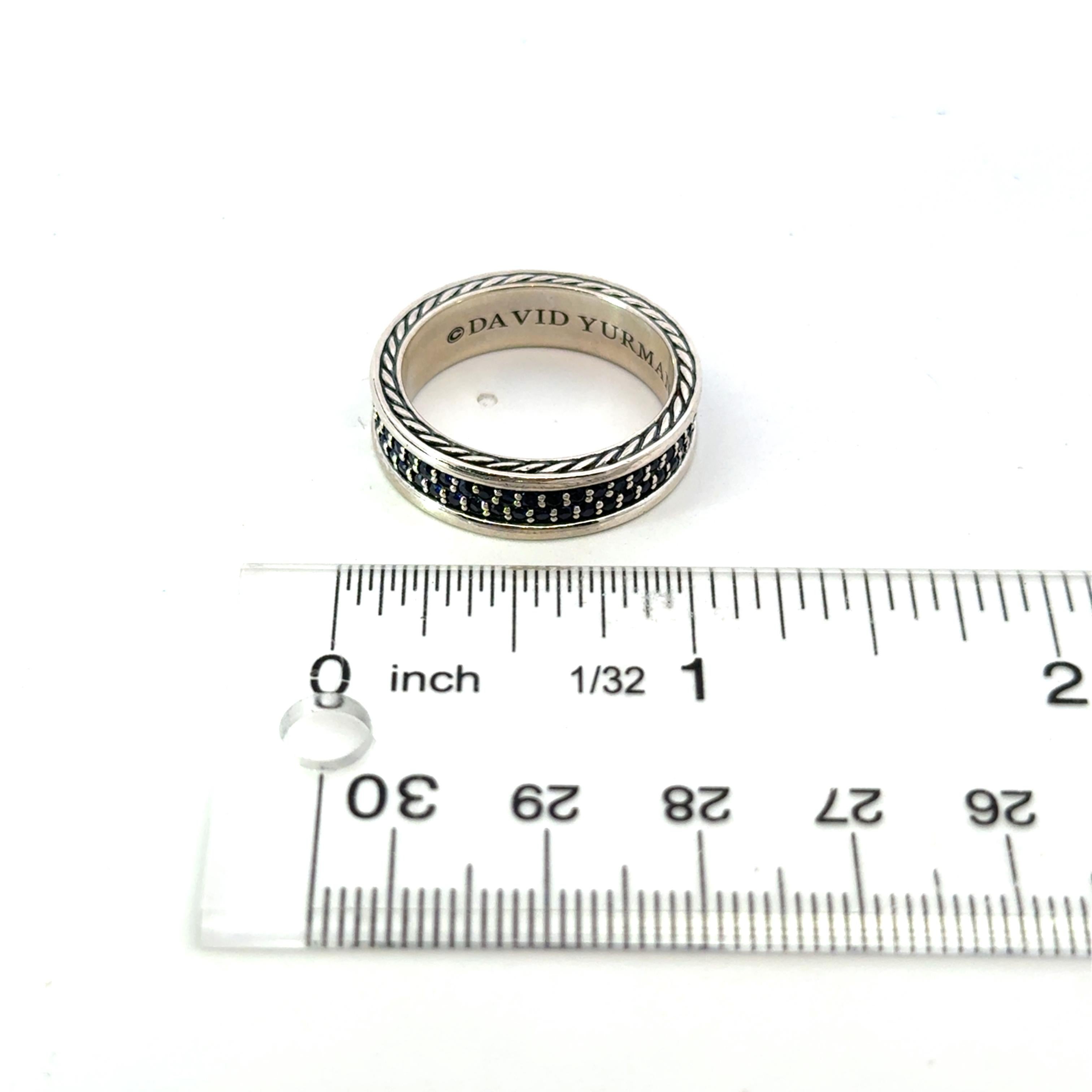David Yurman Black Diamond Band Ring Size 10.25 Sterling Silver Estate im Zustand „Gut“ im Angebot in Brooklyn, NY