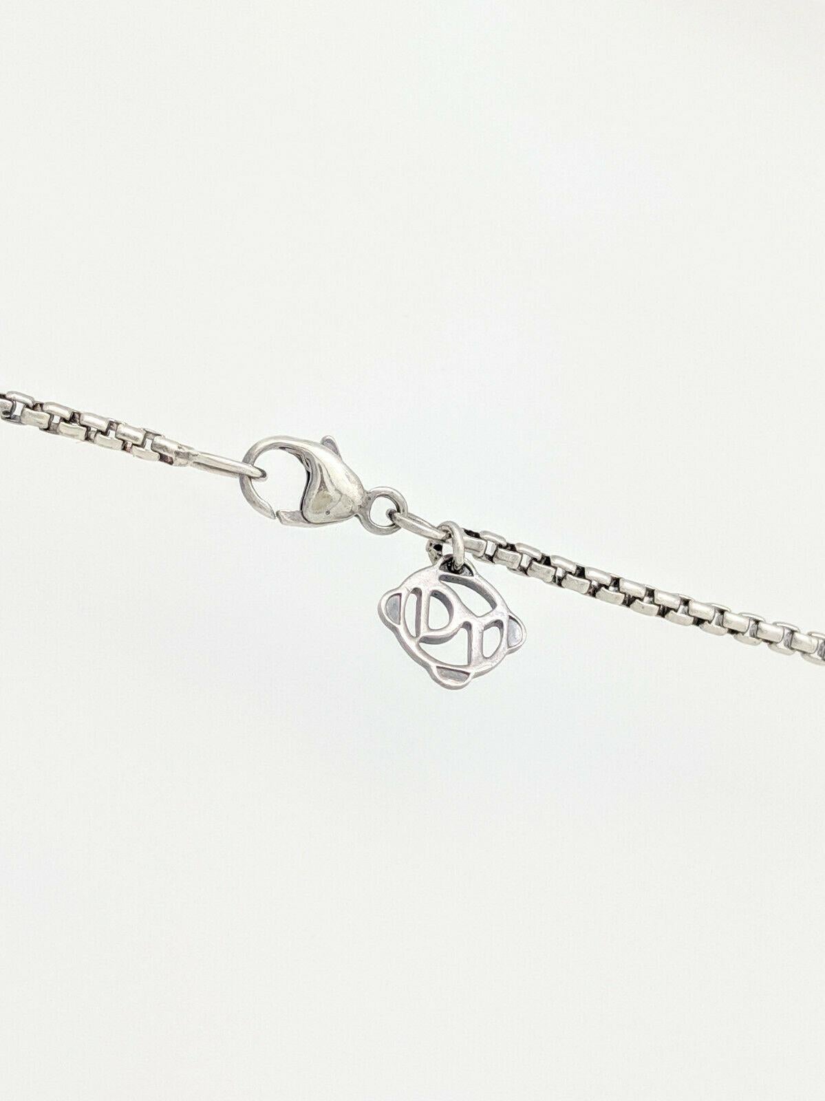 David Yurman Black Diamond Chevron Large Dog Tag Sterling Silver In Good Condition For Sale In Gainesville, FL