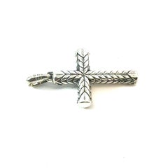 David Yurman Black Diamond Cross Pendant Sterling Silver Estate