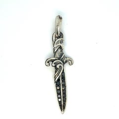 David Yurman Dagger Sterlingsilber-Nachlass mit schwarzem Diamanten