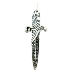 David Yurman Black Diamond Dagger Sterling Silver Estate David Yurman Black Diamond Dagger Sterling Silver Estate