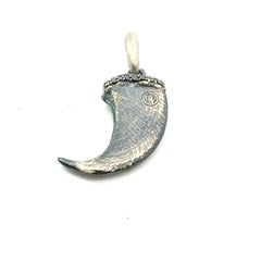 David Yurman Black Diamond Saber Tooth Pendant Sterling Silver Estate