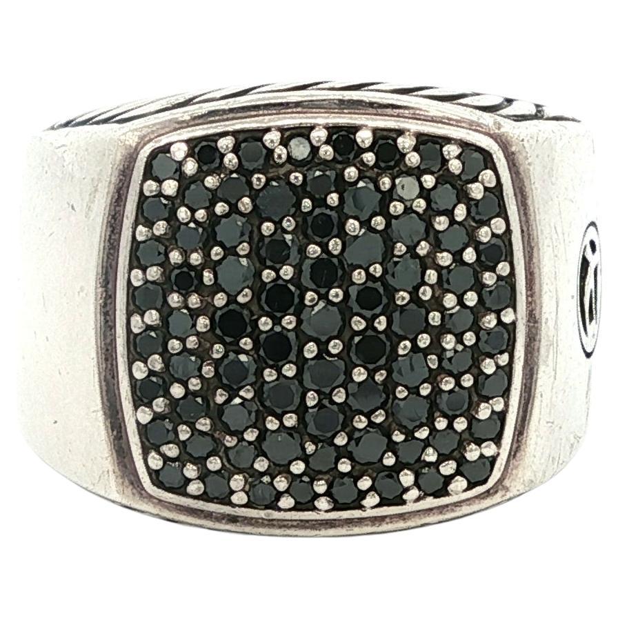 David Yurman Anello con diamante nero A. Silver