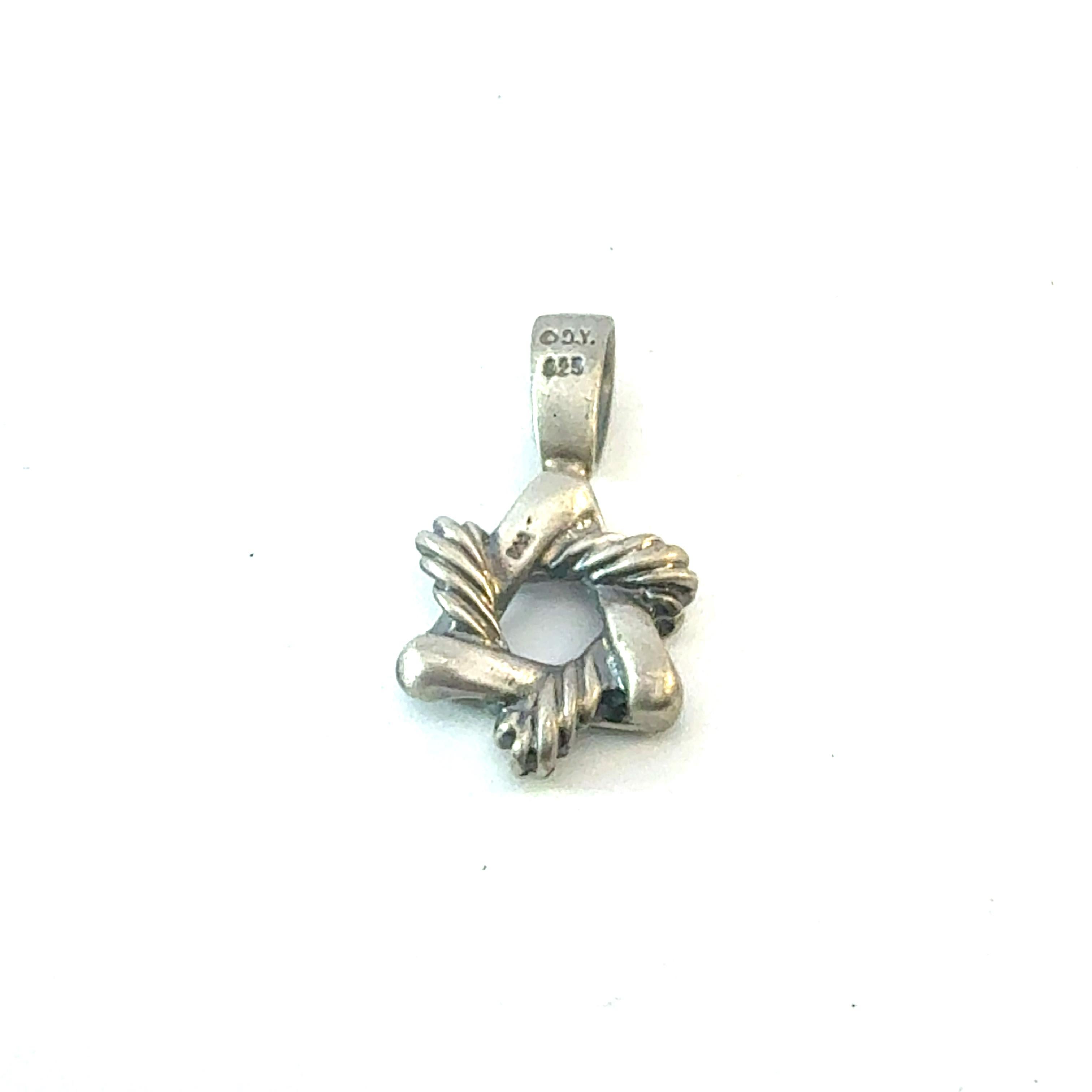 David Yurman Black Diamond Star of David Pendant Sterling Silver Estate Corte mixto en venta