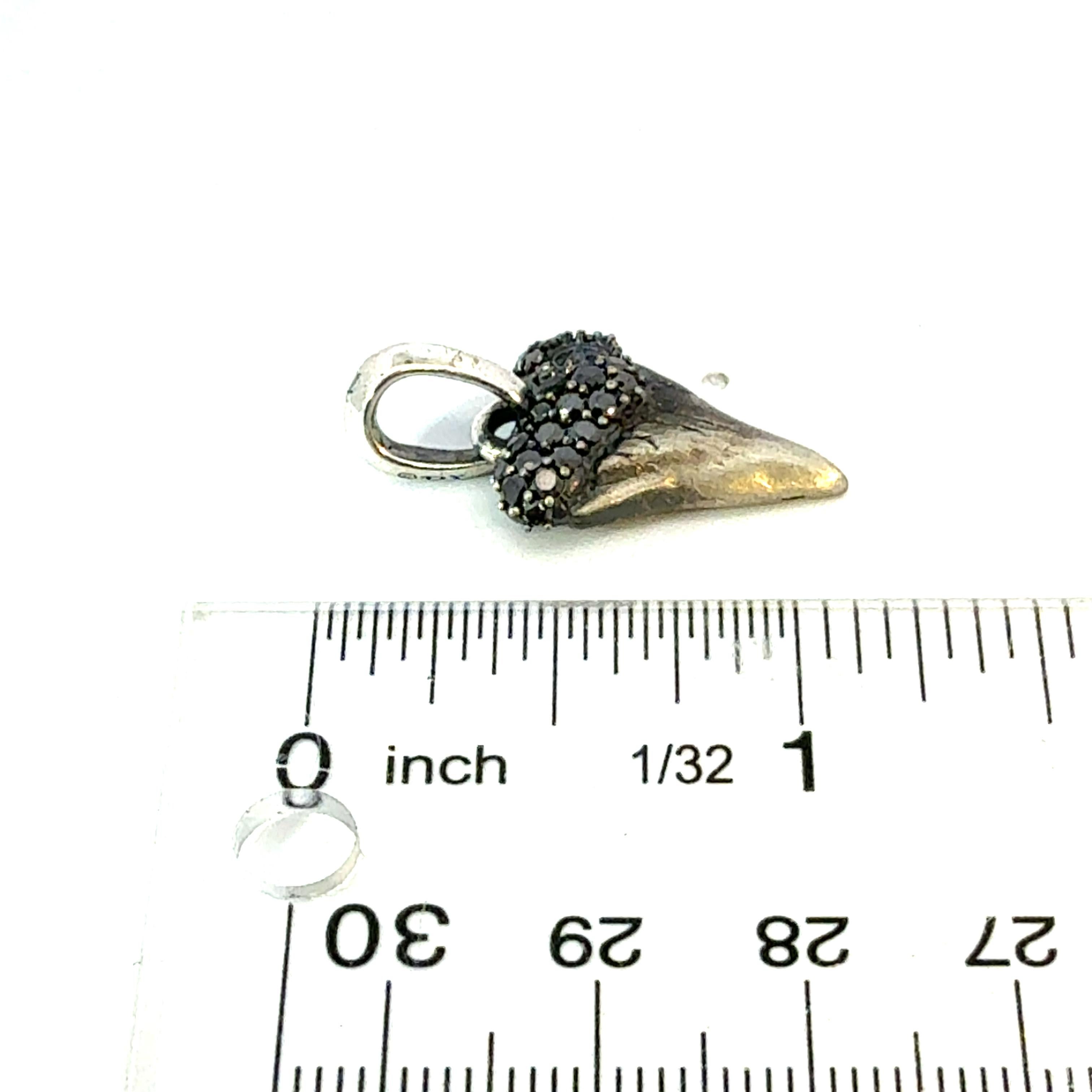 David Yurman Pendentif dent de diamant noir en argent Sterling Estate Pour femmes en vente
