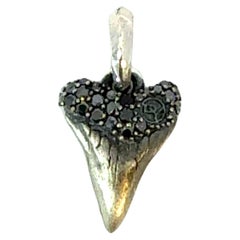 David Yurman Pendentif dent de diamant noir en argent Sterling Estate