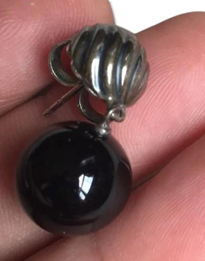 David Yurman - Pendants d'oreilles en Onyx noir et en Argent Ball and Ball Ball. en vente 1