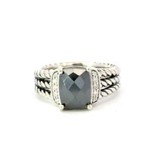 David Yurman Black Orquid Diamond Ring Size 7 Sterling Silver Estate