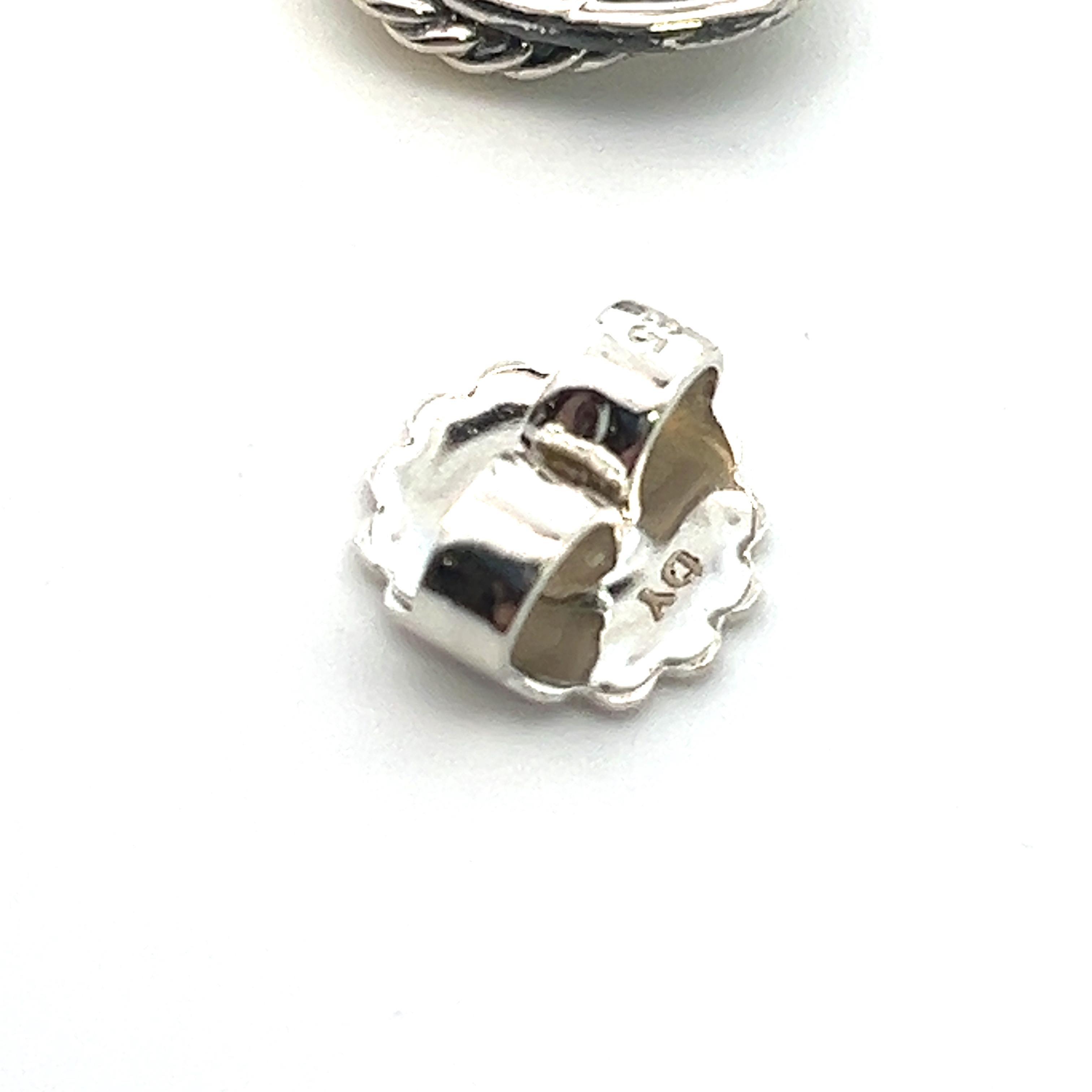 David Yurman Black Orquid Infinity Earrings 14k Gold Silver Estate In Good Condition In Brooklyn, NY