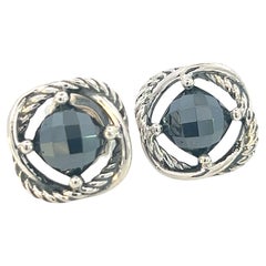 David Yurman Black Orquid Infinity Earrings 14k Gold Silver Estate