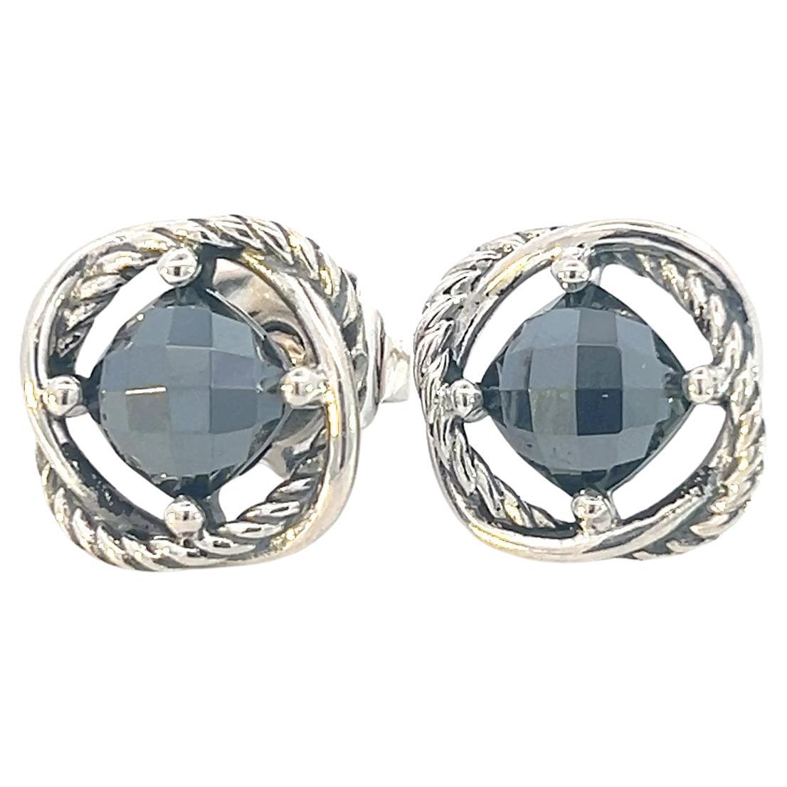 David Yurman Black Orquid Infinity Earrings 14k Gold Silver Estate