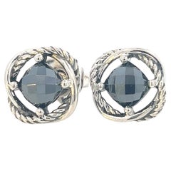 David Yurman Black Orquid Infinity Earrings 14k Gold Silver Estate