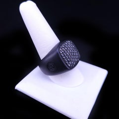 David Yurman Bague de chevalière Streamline en titane noir avec diamants Toutes tailles disponibles