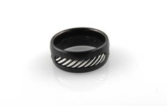 David Yurman Black Titanium Sterling Silver Cable Band