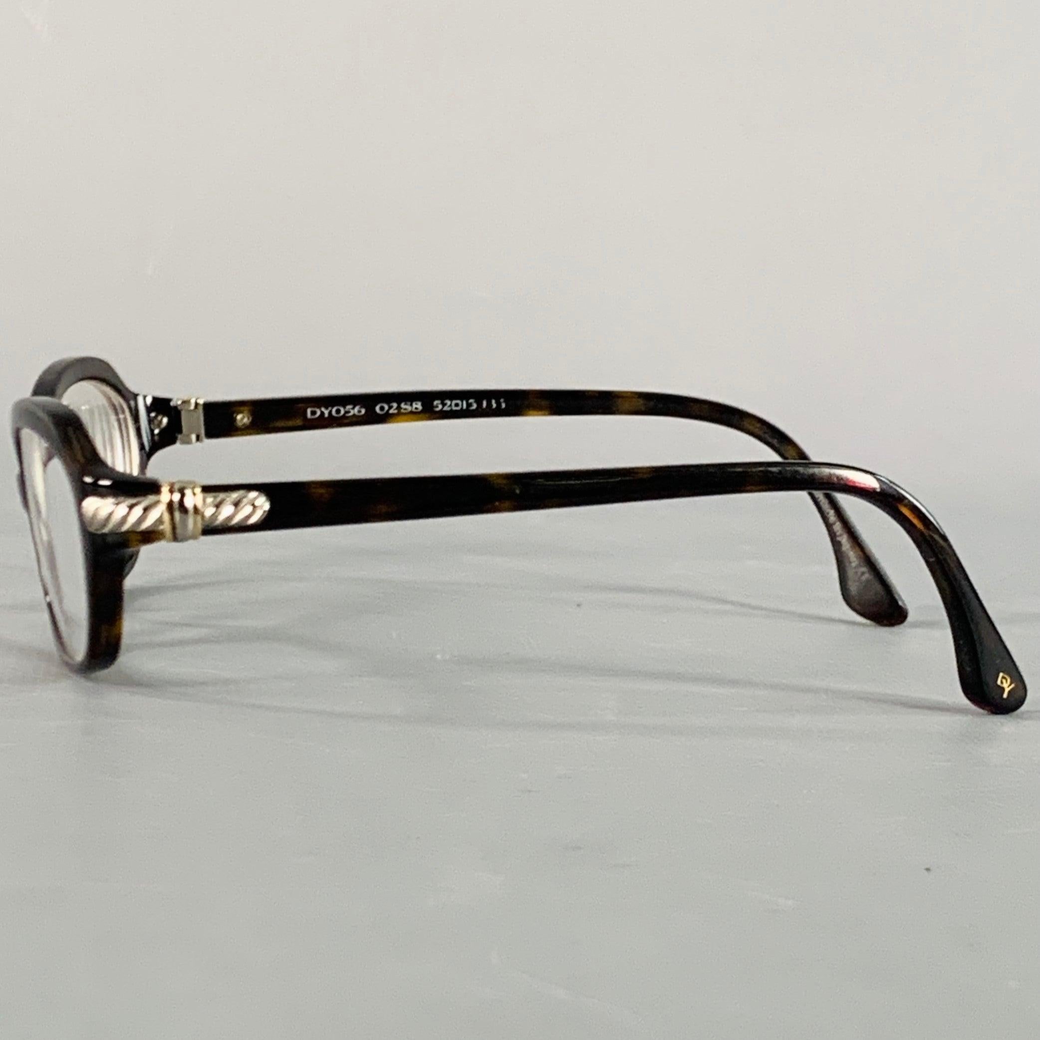 David Yurman Occhiali da vista in acetato con montatura nera tartarugata e impreziosita da metallo In condizioni ottime in vendita a San Francisco, CA