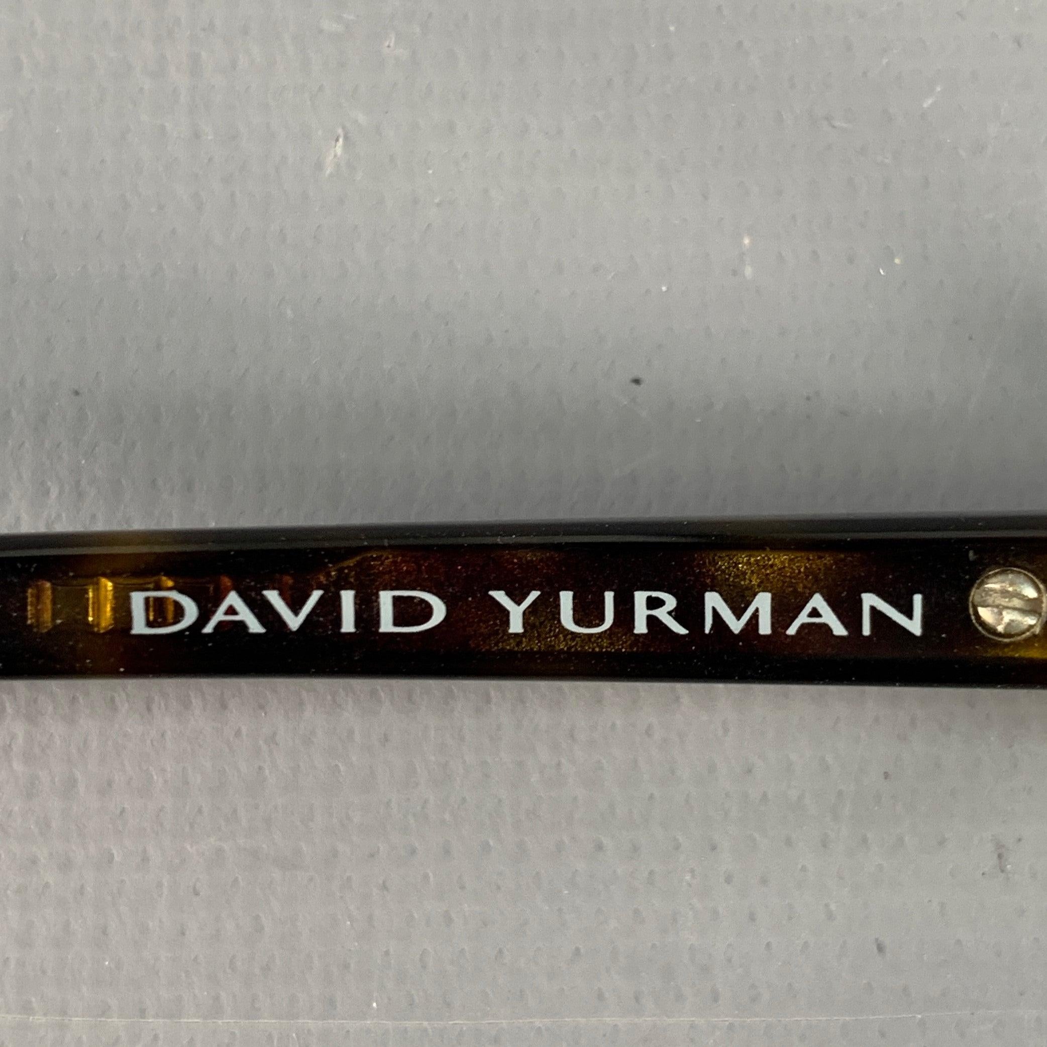 Uomo David Yurman Occhiali da vista in acetato con montatura nera tartarugata e impreziosita da metallo in vendita