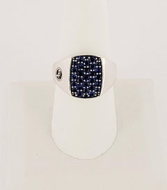 David Yurman Blue Sapphire Diamond signed Men's ring Size 8