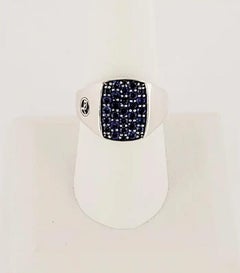 David Yurman Blue Sapphire Diamond signed Men's ring Size 9
