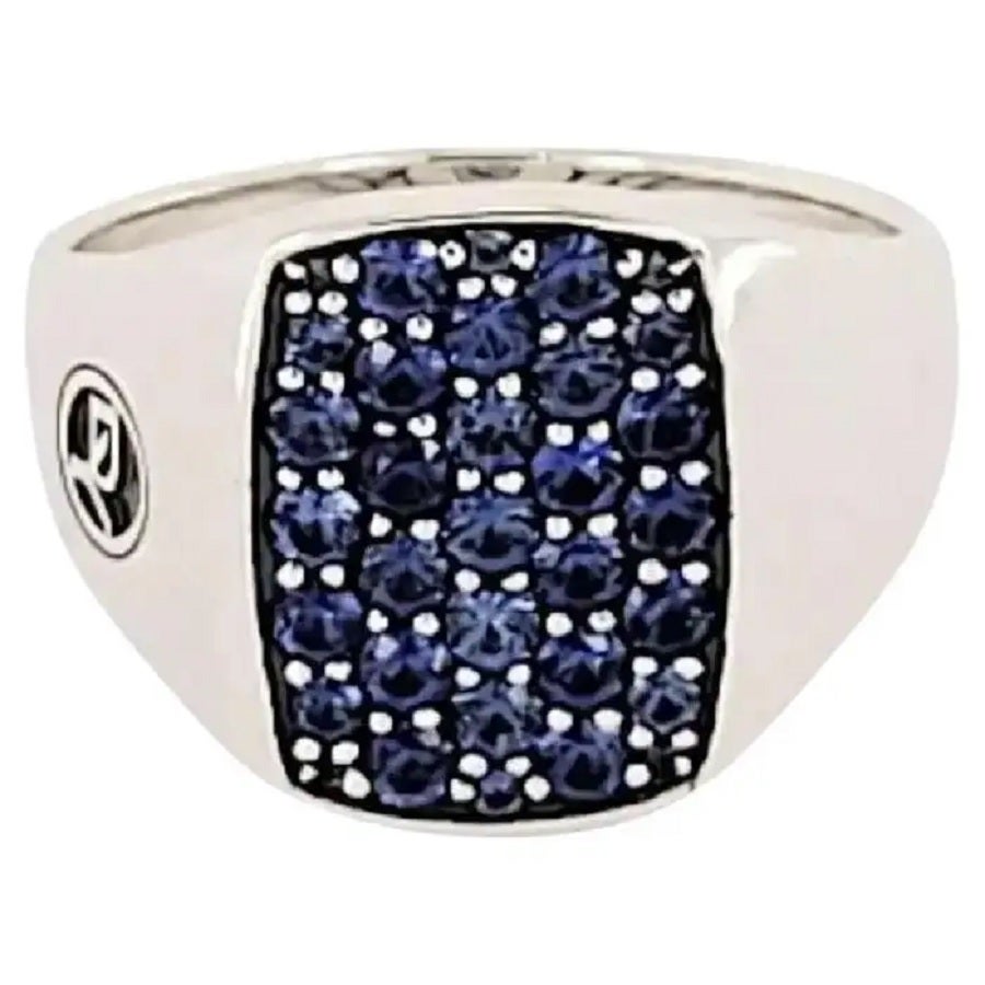 David Yurman Blue Sapphire Signet Men's Ring Size 10