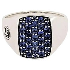 David Yurman Blauer Saphir Siegel Herrenring Größe 10