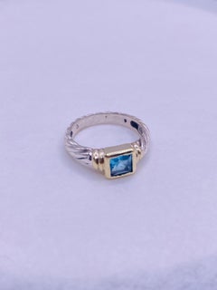 David Yurman Blue Topaz Cable Collection Ring