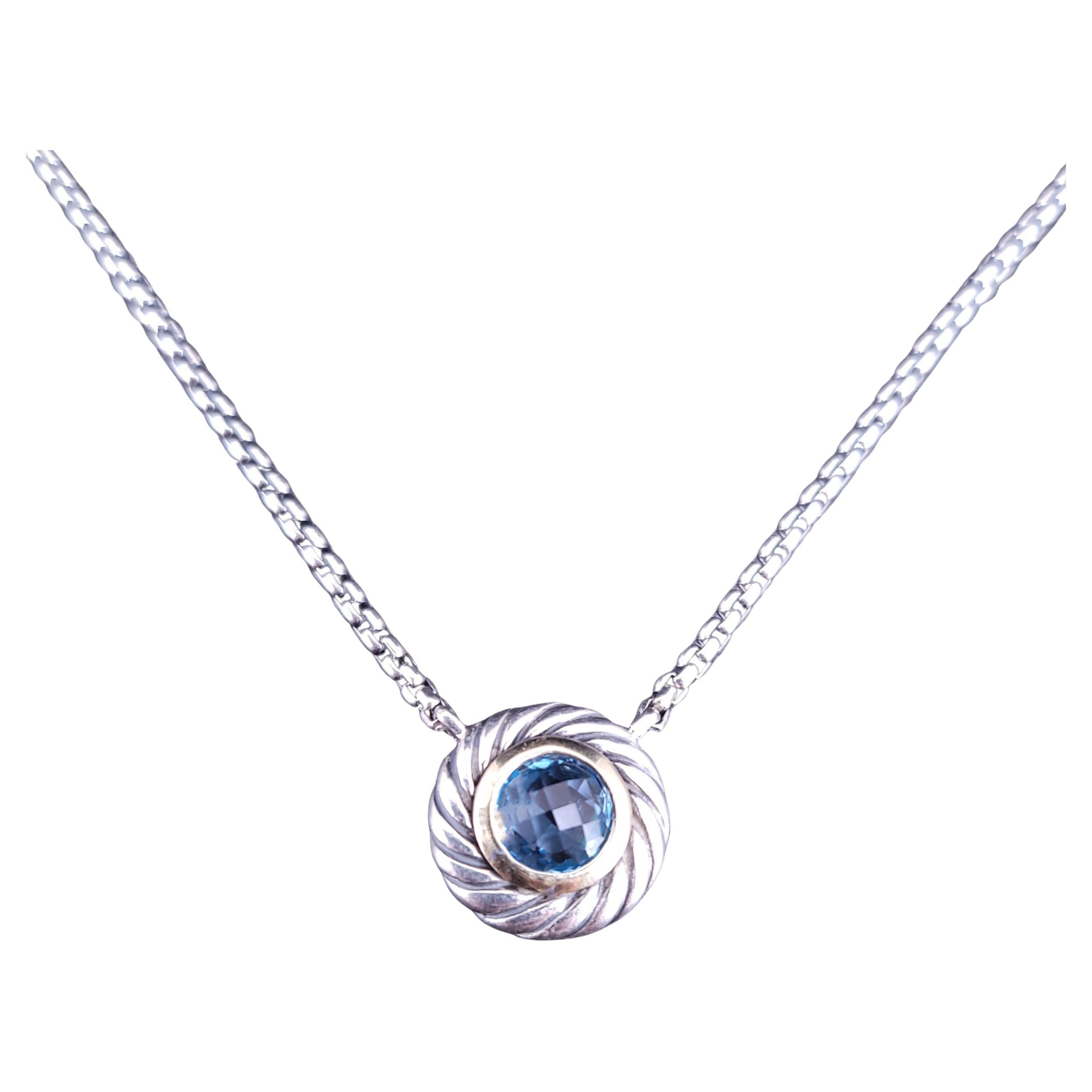 David Yurman Collana Classica Colore Topazio Blu da 16"