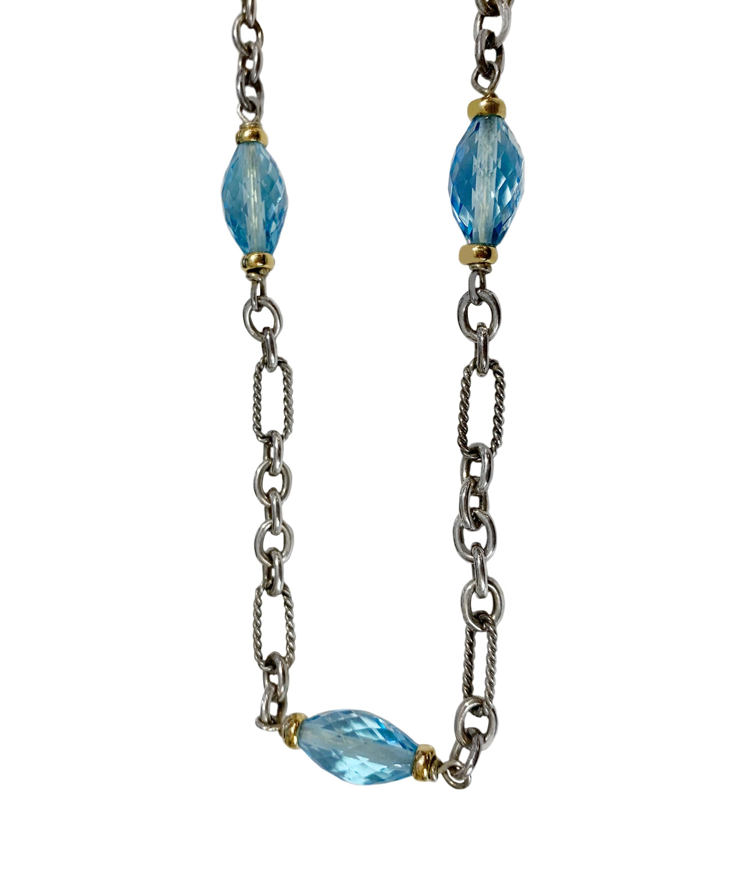 David Yurman Blauer Topas Mini BIJOUX Halskette im Zustand „Hervorragend“ in New York, NY