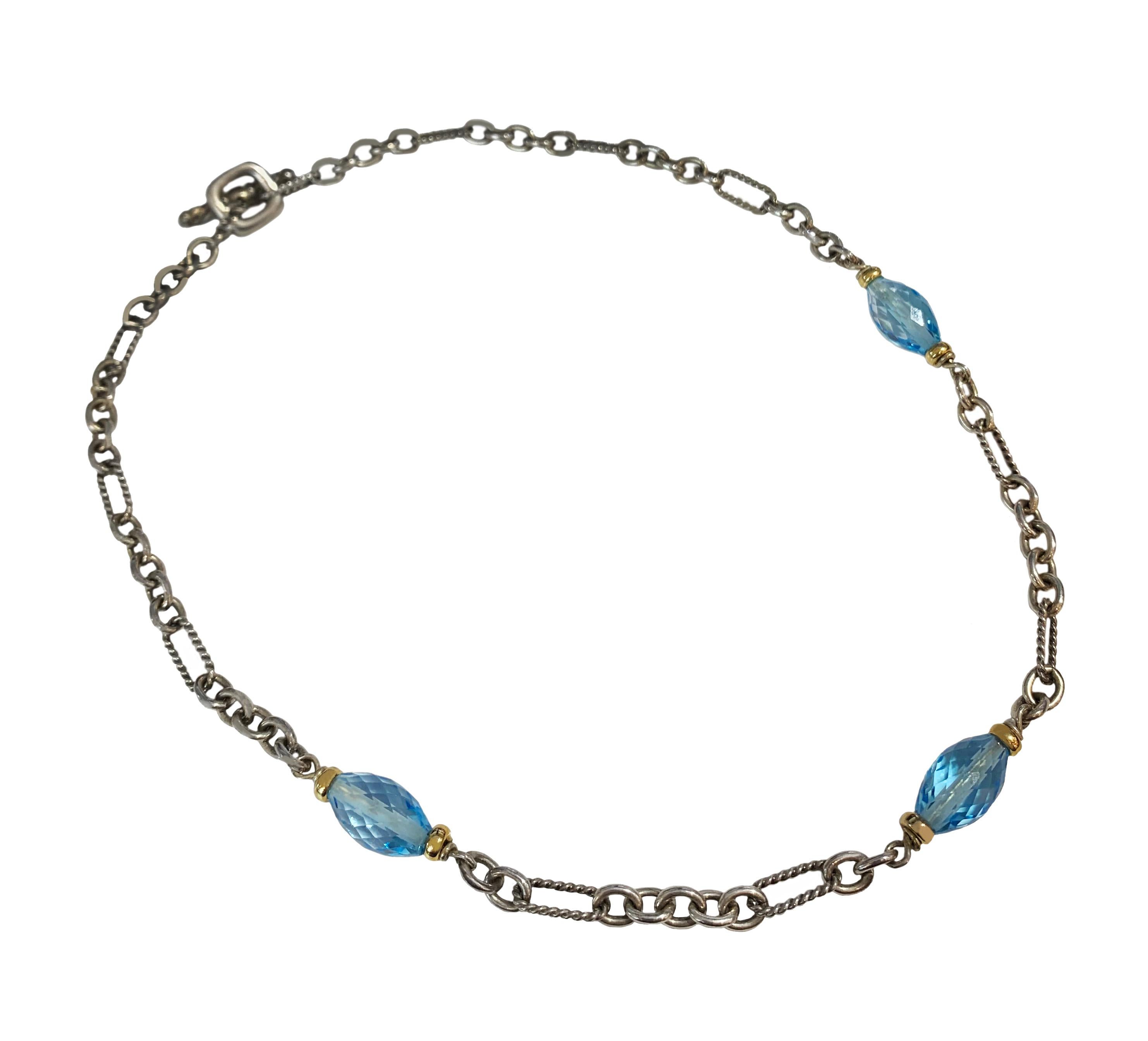 David Yurman Blauer Topas Mini BIJOUX Halskette Damen