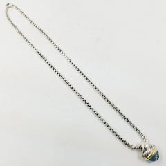 David Yurman Blue Topaz Pendant Necklace