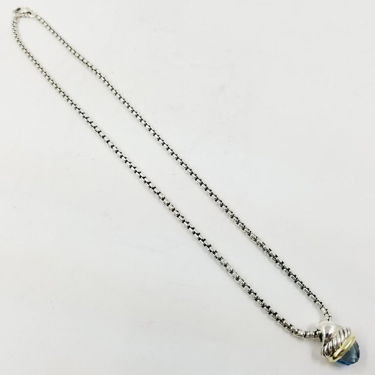 David Yurman Blue Topaz Pendant Necklace at 1stDibs