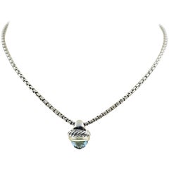 David Yurman Blue Topaz Pendant Necklace